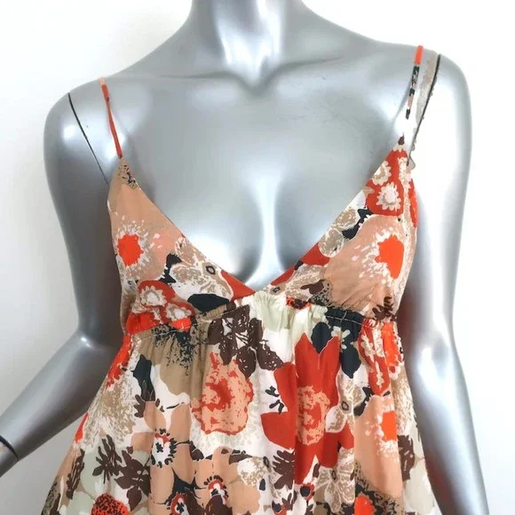 Faithfull The Brand Maxi Dress Anisha Floral Print Cotton Size Extra Small NEW - Picture 2 of 8